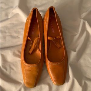 Prada Orange Mary Janes